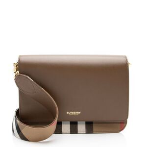 Burberry Leather House Check Mackford Crossbody